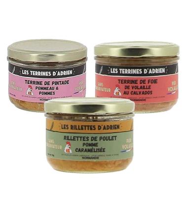 Lot of Adrien & Cie artisanal poultry rillettes 3x180g - Normandy Products