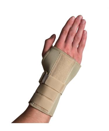 Thermoskin Wrist Brace Hand Brace Carpal Tunnel Brace with Dorsal Stay Beige Left Large