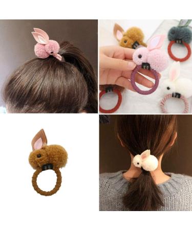 Aysekone 5 Pack Stuffed Rabbit Hair Scrunchies for Girls - Cute Bunny Ponytail Holders - Buy Online on GoSupps.com