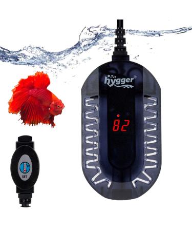 Hygger 50W 100W Mini Submersible Digital Display Aquarium Heater for Small Fish Tank, Compact and Fast Heating Thermostat, with External Controller and Built-in Thermometer, for Betta, Turtle 50W (1-6.5 gallon)