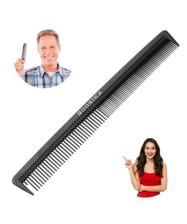BOORIKA Hair Comb Rat Tail Comb 100% Anti-static Heat resistant Lightweight Durable Pin Comb with anti-skid paddle for All Hair Types (Hair Comb)