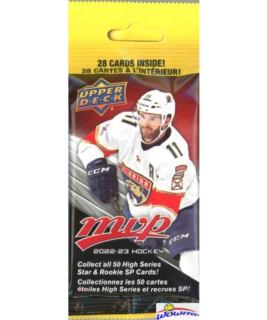 2022/23 Upper Deck MVP NHL Hockey AWESOME Factory Sealed JUMBO FAT PACK with 28 Cards including One HIGH SERIES & ROOKIE SHORT PRINT! Your Brand New 2022/23 Hockey Collection Starts Here! WOWZZER!