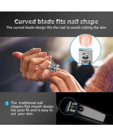 Kaasage Professional Stainless Steel Nail Clipper and File - Heavy Duty Cutter with Ergonomic Long Handle for Men, Women, Seniors - Silver - Buy Online on GoSupps.com