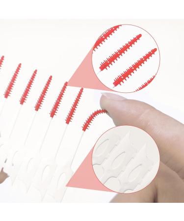 Skhaovs 230-Piece Double-Sided Soft Silicone Interdental Brushes & Toothpicks for Effective Tooth Cleaning - Light Red - Buy Online on GoSupps.com