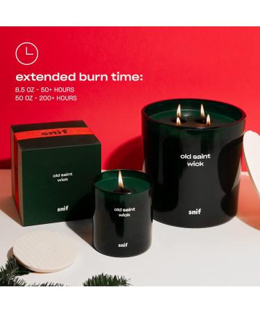 Old Saint Wick Scented Holiday Candle - Woody Fir Aroma 50+ Hours Burn Vegan & Non-Toxic 8.5oz by Snif - Buy Online on GoSupps.com