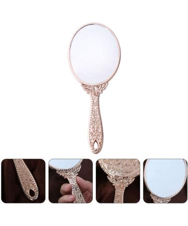 SOLUSTRE Handheld Oval Flower Vintage Makeup Mirror - Rose Gold - Buy Online on GoSupps.com