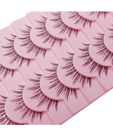 Manga Lashes: 10 Pairs of Wispy False Eyelashes for Natural Anime Look - Japanese Style Spiky Asian Lashes by EROUGE - Buy Online on GoSupps.com