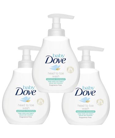 Dove Baby Sensitive Moisture Head to Toe Body Wash Pump - 6.76 Fl Oz / 200 mL x 3 Pack, Fragrance Free Fragrance Free 6.76 Fl Oz (Pack of 3)