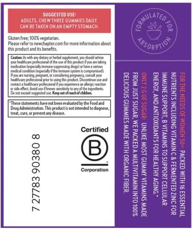 New Chapter Women's 50+ Multivitamin Gummies - Healthy Aging Gummy Vitamins | Vitamin C, B Vitamins & Zinc | Non-GMO, Gluten-Free | 90 ct - Buy Online on GoSupps.com