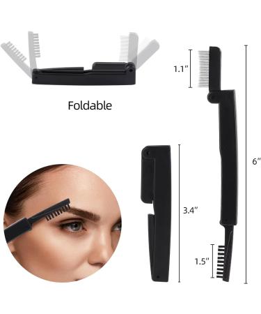 Eyebrow Combs Eyelash Comb Separator Dual Head Brow Brush and Spoolie Brush Mascara Separator Tool Black (5 Pieces Set) - Buy Online on GoSupps.com