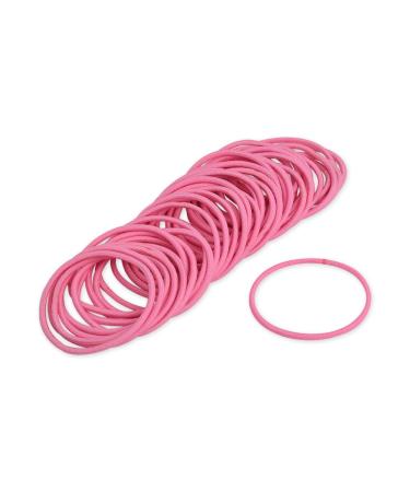 DS. DISTINCTIVE STYLE Hair Rubber Bands 50 Pieces 2.5 mm Elastic Hair Bands Hair Ties Ponytail Holders - Pink