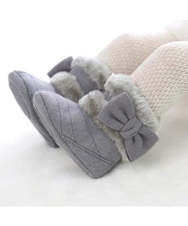 RVROVIC Baby Boys Girls Plush Winter Snow Boots | Anti-Slip Warm Fleece Infant Boots | Toddler Prewalkers 0-6 Months | Grey - Buy Online on GoSupps.com