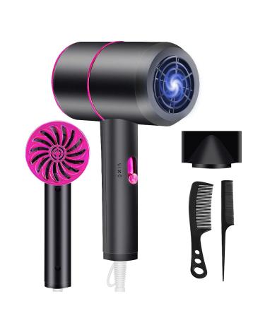 JUZOXEO Ionic Hair Dryer,1800W Professional Blow Dryer (with Powerful AC Motor),Negative Ion Technolog, 3 Heating/2 Speed/Cold Settings, for Family Salon Travel Children and Pregnant Women