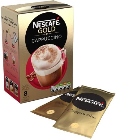 Nescaf Gold Cappuccino Instant Coffee 8 x 15.5g 8 Count (Pack of 1) & Gold Cappuccino Unsweetened Taste Coffee Pack of 8 - Buy Online on GoSupps.com