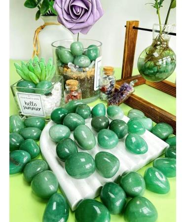 Green Aventurine Natural Polished Tumbled Stones 100g - Bulk Gemstones for Reiki Energy Palm Healing - Buy Online on GoSupps.com