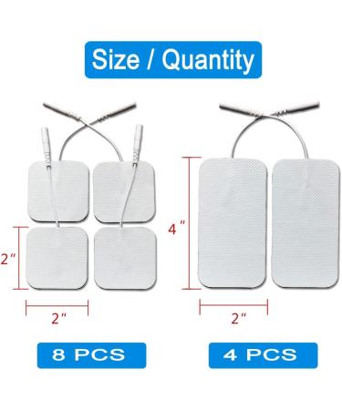 Replacement Electrode Pads for AUVON & TENS 7000 Unit - 12 Combo Pack 2X2 and 2X4 Self-Adhesive Pads for Lower Back Pain Relief - Latex-Free - Buy Online on GoSupps.com