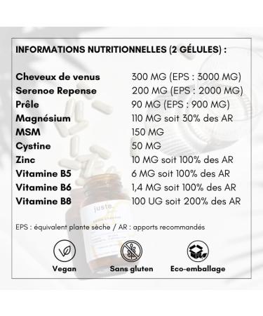 Lot de 3 Cure cheveux anti chute et pousse - Stimule la croissance et renforce le cuir chevelu - Pr vient la pertes Contient du zinc biotine magn sium cystine MSM G lules - Cure 3 mois - Buy Online on GoSupps.com