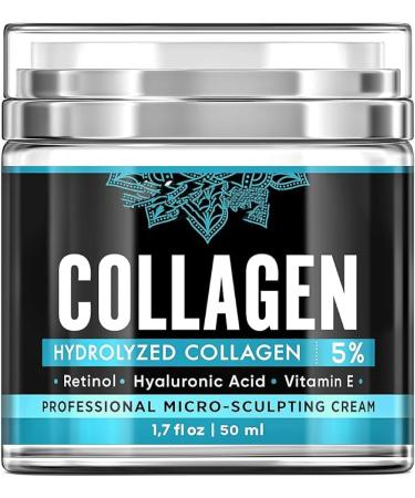 Collagen Cream For Face - Anti Aging Night Women Wrinkle With Retinol Hyaluronic Acid Firming & Hydrating Effect Facial Cream 50 ml