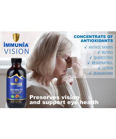 Immunia Vision. Lutein Wild Blueberry and Elderberry Concentrate. Eye Health Antioxidant Supplement. Concentrated Formula. Delicious Taste. 5 ml/Day. (3-Pack) 1 Count (Pack of 3) - Buy Online on GoSupps.com