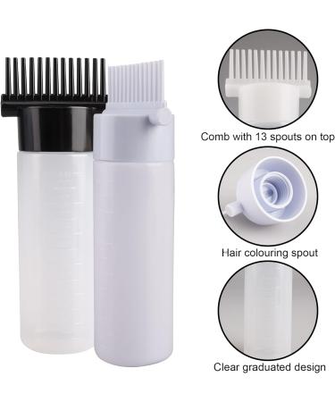 FINEASY 3 Pcs Hair Dye Brush Bottle 180ML Root Comb Applicator Bottle Hair Dyeing Bottle Brush Hair Coloring Dye Applicator Scalp Treament for Salon DIY Shampoo - Buy Online on GoSupps.com
