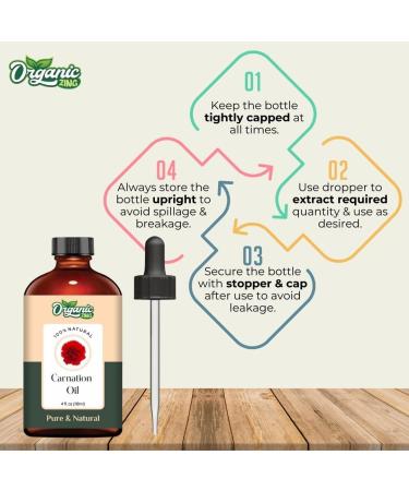 Organic Zing Carnation (Dianthus Caryophyllus) Oil | Pure & Natural Essential Oil for Skincare Aroma & Diffuser - 118ml/3.99fl oz - Buy Online on GoSupps.com