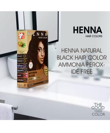 Henna Hair Color 30 Minute Enriched with Herbs Semi Permanent Powder - Natural Black Dye for Men & Women - Buy Online on GoSupps.com