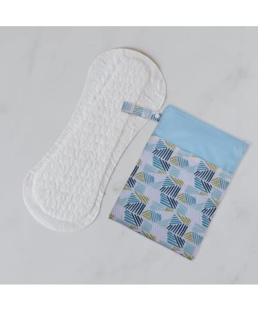 Menstruation Pads Storage Bag with Zipper - Sky Blue/Blue Sanitary Napkin Organizer for Women & Girls - International Shipping Available - Buy Online on GoSupps.com