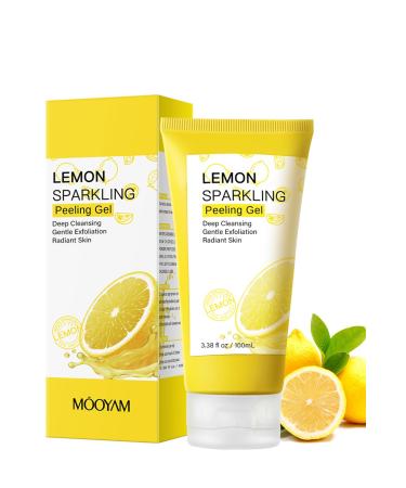 Lemon Sparkling Peeling Gel Exfoliating Face Scrub Peeling Gel Deep Cleansing Exfoliating Face Wash Soothing Refreshing Sebum Clear Pore Care Dead Skin Cells Remover for All Skin Types
