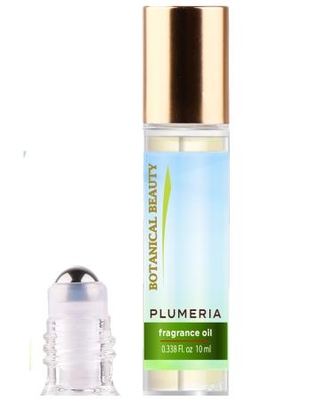 Botanical Beauty PLUMERIA FRAGRANCE OIL ROLL-ON 0.338 FL OZ (10 ML) Rollerball Perfume Alcohol-Free Long Lasting Plumeria 0.34 Fl Oz (Pack of 1)
