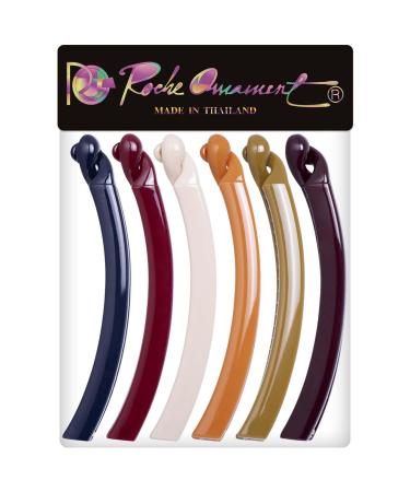 RC Roche 6-Piece Ponytail Banana Clasp Hair Clips for Women & Girls - Classic Multifolitis Fish Teeth Claw Set - Buy Online on GoSupps.com