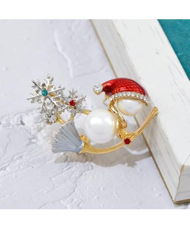 Pin Jewelry Gifts for Women Lovely Enamel Snowman Brooches for Women and Men Rhinestone Snowflake Christmas Brooch Pins New Year Gifts Brooches & Pins - Buy Online on GoSupps.com