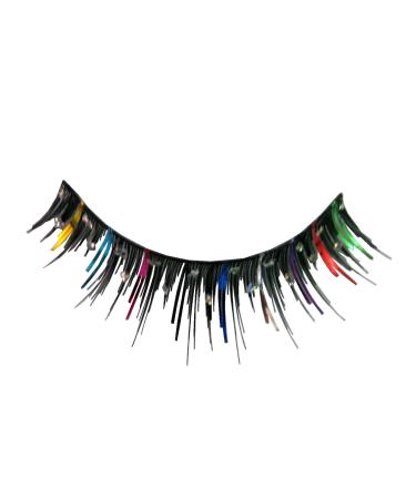 Eulenspiegel 000359 - Artificial eyelashes colorful with rhinestones 1 ml special eyelash glue instructions for carnival theme party