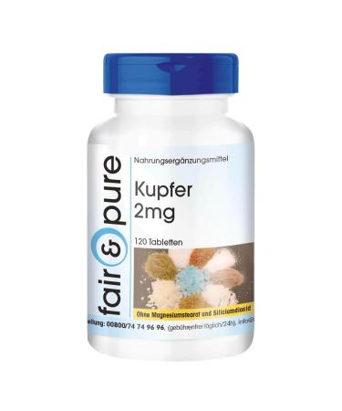 Fair & Pure - Copper 2mg - Copper bisglycinate - vegan - 120 copper tablets