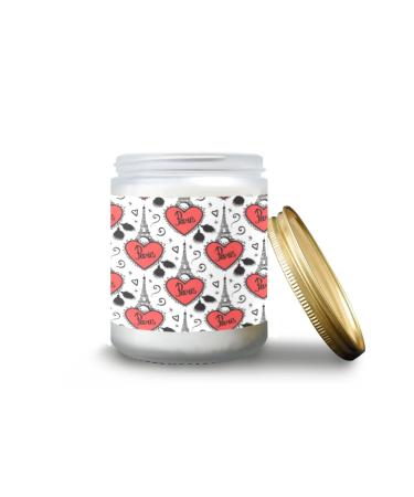 Vanilla Candles for Home Scented Aromatherapy Jar Candles 7 oz Long Lasting Candles Scented Candles Gift Set for Women Perfect for Birthday Gifts Eiffel Tower Paris with Red Heart