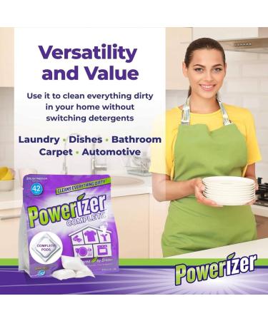 Powerizer Complete Pods - Multipurpose Plant-Based Laundry & Dishwasher Detergent | 42 All-in-One Cleaning Pods for Effective International Shipping - Buy Online on GoSupps.com