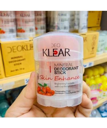  ALIBOOSTER DeOKLEAR Natural Solid Deodorant 70 g - Mineral Stick Enriched with Goji Berry - Aluminium and Paraben Free - Buy Online on GoSupps.com