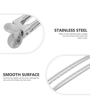 Lurrose 12Pcs Stainless Steel Duck Bill Clips for Hair Styling - Non-Slip Grip Salon Sectioning Clips in Silver - Buy Online on GoSupps.com