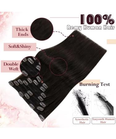 Buy 14-Inch Darkest Brown Clip-In Hair Extensions | Remy Human Hair - CP Clip Extensions - Buy Online on GoSupps.com