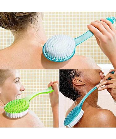 Bath Brush Back Brush for Showering | Soft Bristle Skin Massage Body Brush for Women & Men - Blue - Buy Online on GoSupps.com