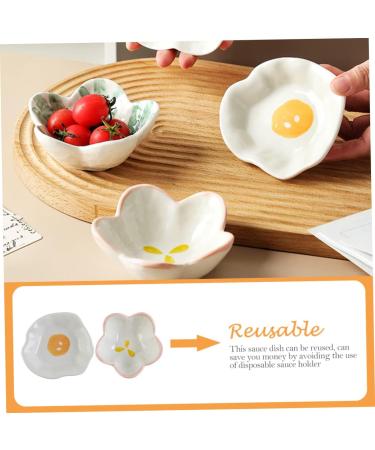 MAGICLULU 4 Pcs Ceramic Saucer Mini Small Tools Ceramics re-usable 10X10X4CMx2pcs Assorted Colorx2pcs - Buy Online on GoSupps.com