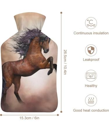Jumping Horse Hot Water Bottle with Plush Cover - Hand Warmer for Adults & Kids - 26.5x15.3cm | International Shipping - Buy Online on GoSupps.com