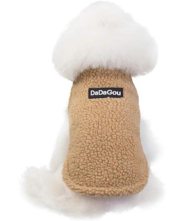 Shop Tineer Winter Lamb Fleece Coat for Small Medium Dogs - Warm Outdoor Jacket & Sweater in Khaki - Buy Online on GoSupps.com