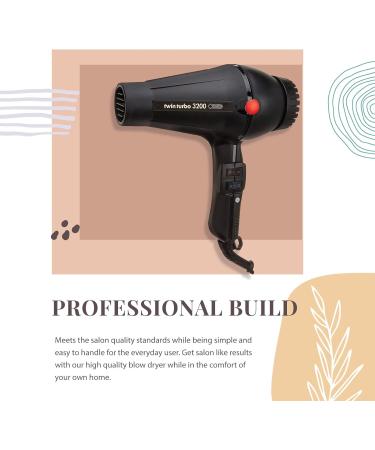 Turbo Power 3200 Black Twin Turbo Hair Dryer | Smooth Silky Hair - Buy Online Internationally - Buy Online on GoSupps.com