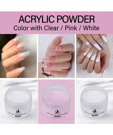 Magic Armor 3PCs Acrylic Powder Set - Clear Rosa White 20g | Slow Curing Professional Acrylic Powder for 3D French Nail Manicure & DIY Extensions | NADARYLYL 60g - Buy Online on GoSupps.com