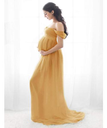 Maeau Maternity Photography Dress XL Yellow - Elegant Ladies Wedding Party Apparel - Buy Online on GoSupps.com