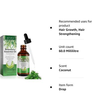 Rosemary Essential Oil for Hair Growth & Skin Care - 60 mL (Pack of 1) - Buy Online on GoSupps.com