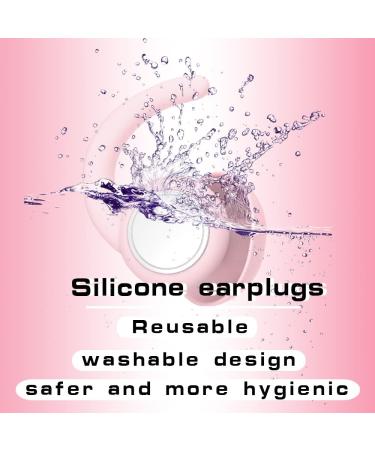 Reusable Silicone Earplugs for Sleep, Snoring, Concerts & Swimming - Pink | Noise Cancelling, Sound Blocking & Noise Reduction Ear Plugs - Buy Online on GoSupps.com