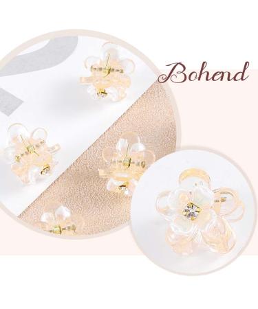 Bohend Mini Flower Hair Claw Clips - 10 Pcs Rhinestone Thick Non-Slip Hair Accessories for Women & Girls | Strong & Durable Styling Tools - Buy Online on GoSupps.com