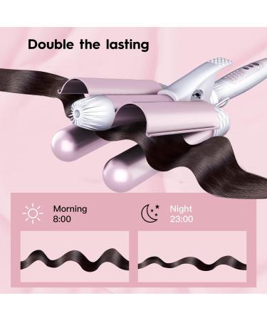 3 Jumbo Barrel Curling Iron Wand - 1.25" Ceramic Tourmaline Dual Voltage Adjustable Temp Big Waves Crimper - Champagne Gold Hair Tool for International Shipping - Buy Online on GoSupps.com