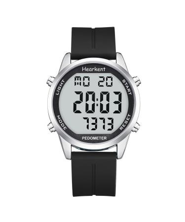 HORKENT WATERTACHT PROCATION WORK for Walking for seniors not Bluetooth no app required with steps calories meters and LCD large numbers silicone black - Buy Online on GoSupps.com